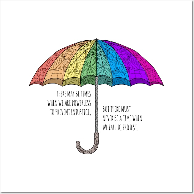 Rainbow Umbrella Wall Art by Zen's Doodles